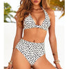 Beautiful Multicolored Women High Waist Bikini Swimwear Women Halter Push Up Bikini Set Swimsuit Women's Flower Print Bikini High Waist Beach Swimsuits Sporty Two Piece Bathing Suit Female Beach Wear Bathing Suit by Stevvex