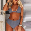 Beautiful Multicolored Women High Waist Bikini Swimwear Women Halter Push Up Bikini Set Swimsuit Women's Flower Print Bikini High Waist Beach Swimsuits Sporty Two Piece Bathing Suit Female Beach Wear Bathing Suit by Stevvex