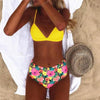 Beautiful Multicolored Women High Waist Bikini Swimwear Women Halter Push Up Bikini Set Swimsuit Women's Flower Print Bikini High Waist Beach Swimsuits Sporty Two Piece Bathing Suit Female Beach Wear Bathing Suit by Stevvex