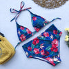 Beautiful Multicolored Women High Waist Bikini Swimwear Women Halter Push Up Bikini Set Swimsuit Women's Flower Print Bikini High Waist Beach Swimsuits Sporty Two Piece Bathing Suit Female Beach Wear Bathing Suit by Stevvex