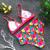 Beautiful Multicolored Women High Waist Bikini Swimwear Women Halter Push Up Bikini Set Swimsuit Women's Flower Print Bikini High Waist Beach Swimsuits Sporty Two Piece Bathing Suit Female Beach Wear Bathing Suit by Stevvex