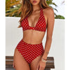 Beautiful Multicolored Women High Waist Bikini Swimwear Women Halter Push Up Bikini Set Swimsuit Women's Flower Print Bikini High Waist Beach Swimsuits Sporty Two Piece Bathing Suit Female Beach Wear Bathing Suit by Stevvex