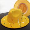 Beautiful Two Tone Luxury Fedora Hat Men's and Women's Hat Unique Retro Design Men's Fedoras Hat Colorful Fedoras Jazz Cap Elegant Soft Hat Wide Brim Party Hats 56-58CM by Stevvex