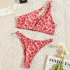Beautiful Women Rose Red Bikini Female Swimsuit Women Swimwear Two-pieces Bikini Set One Shoulder Bathing Suit Women's One Shoulder Bikini Set High Waist Swimsuit Two Piece Halter Push Up Bathing Suit by Stevvex