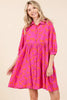 Zebra Print Button Down Shirt Mini Dress For Women – Fluttering, Bold and Fashion-Forward Dress with Pocketed Tiered Design by Stevvex