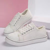 Women's Lace-Up Canvas Sneakers – Lightweight Flat Low-Top by FitiqueFit