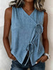 Bow-Tied V-Neck Sleeveless Tank Top – 5 Colors, S–XXL by FitiqueFit