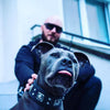 The all Black "Eros" collar 2.5 inch wide by Bestia Dog Gear
