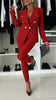 Double-Breasted Lapel Blazer & Zip-Up Trousers Suit by FitiqueFit