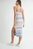 Multi Color Striped Front Cutout Knit Midi Dress For Women – Vibrant Striped Bodycon Dress, Cutout Knit Dress, Stylish Summer Midi Dress, Trendy Statement Dress by Stevvex