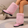 Women’s Chunky Heel Snow Boots – Warm Winter Anti-Slip Ankle Boots by FitiqueFit