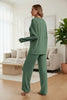 Women’s Ribbed Long Sleeve Top and Pants Loungewear Set by FitiqueFit
