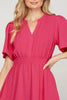 Ruffled Hem Notched Flutter Sleeve Mini Dress For Women Feminine and Playful Mini Dress with Ruffled Hem and Notched Flutter Sleeves for a Romantic Look by Stevvex