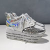 Genuine Leather Breathable Mesh Platform Shoes
