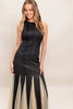 Noir Tulle Black Knit Maxi Dress by Neon Spur