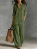 Women's Bohemian Cotton-Blend Top & Pants Set – Resort Lounge Co-ord by FitiqueFit