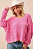 BiBi V-Neck Sweater with Colorful Trim by FitiqueFit