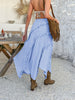 Devine Slit Drawstring Ruffled Skirt