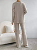 Ribbed Knit V-Neck Top and Pants Set by Wild and Free Boutique