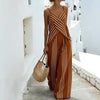 Women's Striped V-Neck Sleeveless Two-Piece Set by FitiqueFit