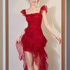 White Flying Sleeve Sling Trailing Atmosphere Dress