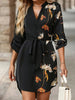 Black Printed Sleeve Mini Dress Elegant & Stylish Dress For Women Special Occasion Dress by Stevvex