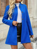 Women’s Elegant Stand Collar Slim Jacket – Button Front A-Swing Long Sleeve Coat by FitiqueFit