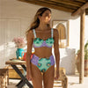 Bikini Female Swimsuit Women Swimwear Push Up Bikinis Set High Waist Swimming Suits Two Piece Set Women Swimsuit Solid Printed Bikini Push-Up Pad Swimwear Set Beachwear Ruffled Bathing Suit by Stevvex