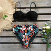 Bikini Female Swimsuit Women Swimwear Push Up Bikinis Set High Waist Swimming Suits Two Piece Set Women Swimsuit Solid Printed Bikini Push-Up Pad Swimwear Set Beachwear Ruffled Bathing Suit by Stevvex