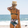 Bikini Female Swimsuit Women Swimwear Push Up Bikinis Set High Waist Swimming Suits Two Piece Set Women Swimsuit Solid Printed Bikini Push-Up Pad Swimwear Set Beachwear Ruffled Bathing Suit by Stevvex
