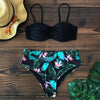 Bikini Female Swimsuit Women Swimwear Push Up Bikinis Set High Waist Swimming Suits Two Piece Set Women Swimsuit Solid Printed Bikini Push-Up Pad Swimwear Set Beachwear Ruffled Bathing Suit by Stevvex