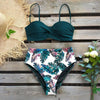 Bikini Female Swimsuit Women Swimwear Push Up Bikinis Set High Waist Swimming Suits Two Piece Set Women Swimsuit Solid Printed Bikini Push-Up Pad Swimwear Set Beachwear Ruffled Bathing Suit by Stevvex