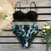 Bikini Female Swimsuit Women Swimwear Push Up Bikinis Set High Waist Swimming Suits Two Piece Set Women Swimsuit Solid Printed Bikini Push-Up Pad Swimwear Set Beachwear Ruffled Bathing Suit by Stevvex