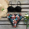 Bikini Female Swimsuit Women Swimwear Push Up Bikinis Set High Waist Swimming Suits Two Piece Set Women Swimsuit Solid Printed Bikini Push-Up Pad Swimwear Set Beachwear Ruffled Bathing Suit by Stevvex