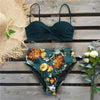 Bikini Female Swimsuit Women Swimwear Push Up Bikinis Set High Waist Swimming Suits Two Piece Set Women Swimsuit Solid Printed Bikini Push-Up Pad Swimwear Set Beachwear Ruffled Bathing Suit by Stevvex