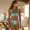Bikini Female Swimsuit Women Swimwear Push Up Bikinis Set High Waist Swimming Suits Two Piece Set Women Swimsuit Solid Printed Bikini Push-Up Pad Swimwear Set Beachwear Ruffled Bathing Suit by Stevvex