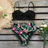 Bikini Female Swimsuit Women Swimwear Push Up Bikinis Set High Waist Swimming Suits Two Piece Set Women Swimsuit Solid Printed Bikini Push-Up Pad Swimwear Set Beachwear Ruffled Bathing Suit by Stevvex