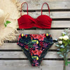 Bikini Female Swimsuit Women Swimwear Push Up Bikinis Set High Waist Swimming Suits Two Piece Set Women Swimsuit Solid Printed Bikini Push-Up Pad Swimwear Set Beachwear Ruffled Bathing Suit by Stevvex