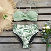 Bikini Female Swimsuit Women Swimwear Push Up Bikinis Set High Waist Swimming Suits Two Piece Set Women Swimsuit Solid Printed Bikini Push-Up Pad Swimwear Set Beachwear Ruffled Bathing Suit by Stevvex
