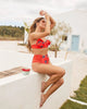 Bikini Female Swimsuit Women Swimwear Push Up Bikinis Set High Waist Swimming Suits Two Piece Set Women Swimsuit Solid Printed Bikini Push-Up Pad Swimwear Set Beachwear Ruffled Bathing Suit by Stevvex