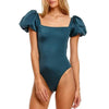 Bikini New 2 Piece Women Swimsuit Women's High Waist Bikini Set Fashion Puff Sleeve Swimwear Set Bathing Suits Solid Color Short Puff Sleeve Summer High Waist Cut Backless Bathing Suit Beachwear by Stevvex