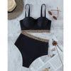 Bikini New 2 Piece Women Swimsuit Women's High Waist Bikini Set Fashion Puff Sleeve Swimwear Set Bathing Suits Solid Color Short Puff Sleeve Summer High Waist Cut Backless Bathing Suit Beachwear by Stevvex