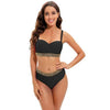 Bikini New 2 Piece Women Swimsuit Women's High Waist Bikini Set Fashion Puff Sleeve Swimwear Set Bathing Suits Solid Color Short Puff Sleeve Summer High Waist Cut Backless Bathing Suit Beachwear by Stevvex