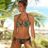 Bikini Push Up New Swimwear Women Print Floral Bikinis Set Swimsuit Bathing Suit Two Piece Summer Beach Wear Floral Leaf Print Bikini Set Padded Lace Up Straps Bikini Beach Swimsuit by Stevvex