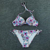 Bikini Push Up New Swimwear Women Print Floral Bikinis Set Swimsuit Bathing Suit Two Piece Summer Beach Wear Floral Leaf Print Bikini Set Padded Lace Up Straps Bikini Beach Swimsuit by Stevvex