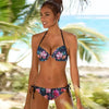 Bikini Push Up New Swimwear Women Print Floral Bikinis Set Swimsuit Bathing Suit Two Piece Summer Beach Wear Floral Leaf Print Bikini Set Padded Lace Up Straps Bikini Beach Swimsuit by Stevvex