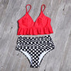 Bikini Push Up Summer Floral Swimwear Sport Women Plus Size Swimming Suit For Women Women Bikini Set Ruffle Two Piece Swimsuit Flounce Push Up Cutout Swimwear Bathing Suits Swimsuit High Waist Bikini Set by Stevvex