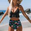 Bikini Push Up Summer Floral Swimwear Sport Women Plus Size Swimming Suit For Women Women Bikini Set Ruffle Two Piece Swimsuit Flounce Push Up Cutout Swimwear Bathing Suits Swimsuit High Waist Bikini Set by Stevvex