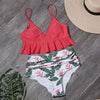 Bikini Push Up Summer Floral Swimwear Sport Women Plus Size Swimming Suit For Women Women Bikini Set Ruffle Two Piece Swimsuit Flounce Push Up Cutout Swimwear Bathing Suits Swimsuit High Waist Bikini Set by Stevvex