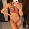 Bikini Push Up Swimsuit Female Swimwear Women's Bathing Suits Push Up Underwire Bikini Set Padded Two Piece Swimsuits Women Two-pieces Durable Bikini Set With Bra Cup Modern Bathing Suit by Stevvex